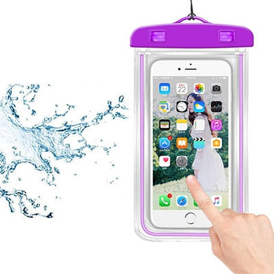 3.5-6 Polegada bolsa de telefone à prova dwaterproof água deriva mergulho saco de natação luminosa subaquática saco seco caso capa para telefone esportes aquáticos piscina