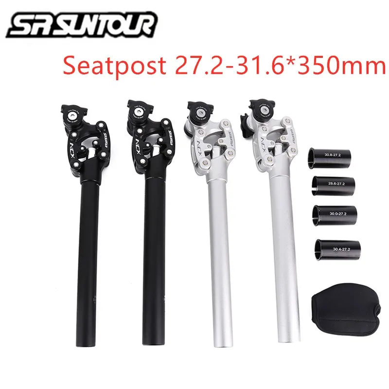 Suntour NCX Damping suspension seatpost bike bicycle mtb seat post 27.2 28.6 30.0 30.4 30.8 31.6*350mm sliver black Seatposts