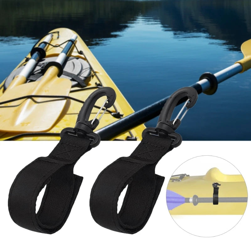 2PCS Kayak Paddle Keeper Oar Webbing Strap Holder Snap Clip For SUP Paddleboard Inflatable boat Paddle