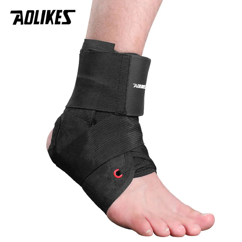 Aolikes 1 pçs suporte de tornozelo cinta esportes ajustável rendas até tiras estabilizadoras de tornozelo para torcido pé meias de compressão manga