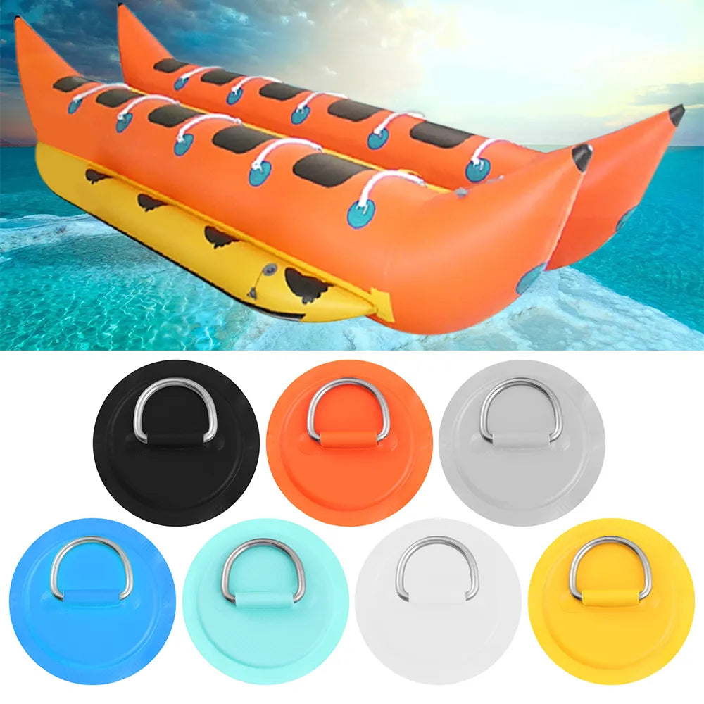1PC Surfboard Dinghy Boat PVC Patch With Stainless Steel D Ring Pad/Patch Inflatable Boat Patch Deck Rigging Sup Bungee Rope Kit