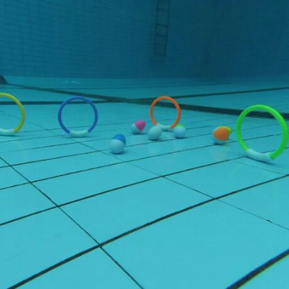 4 anéis de mergulho dos pces, anéis de natação subaquáticos, brinquedo da piscina de afundamento para crianças do miúdo