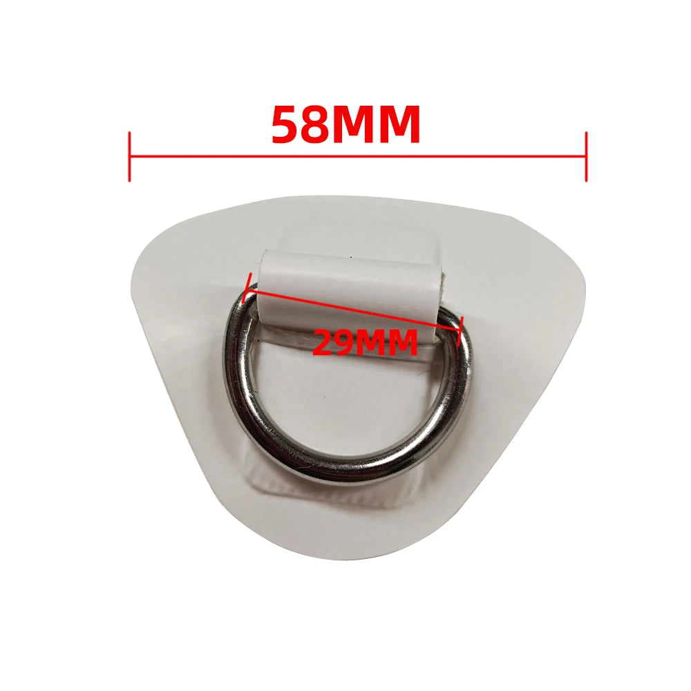 6Pcs Surfboard Dinghy Boat PVC Patch With Stainless Steel 316 D Ring Deck Rigging Sup Round Ring Pad