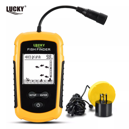 Lucky FF1108-1 portátil localizador de peixes pesca no gelo sonar sonar alarme transdutor fishfinder 0.7-100m pesca ecobatímetro