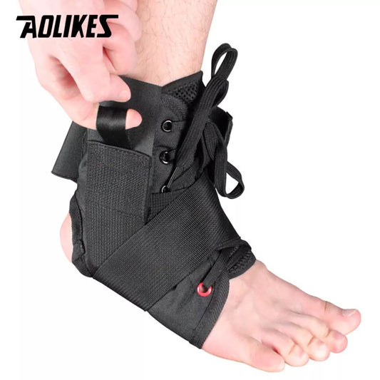 Aolikes 1 pçs suporte de tornozelo cinta esportes ajustável rendas até tiras estabilizadoras de tornozelo para torcido pé meias de compressão manga