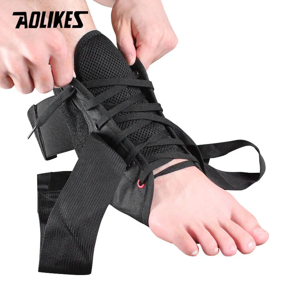 AOLIKES 1PCS Ankle Brace Support Sports Adjustable Lace Up Ankle Stabilizer Straps for Sprained Foot Compression Socks Sleeve