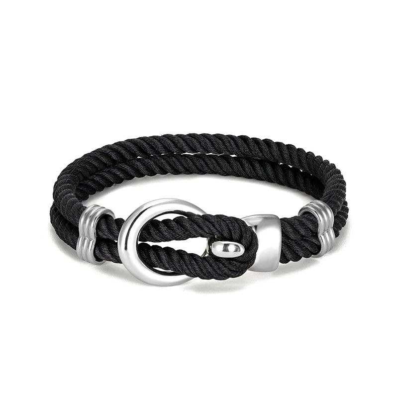 MKENDN Fashion Men Women Anchor Bracelets Charm Nautical Survival Rope Chain Paracord Bracelet Male Wrap Metal Sport Hooks