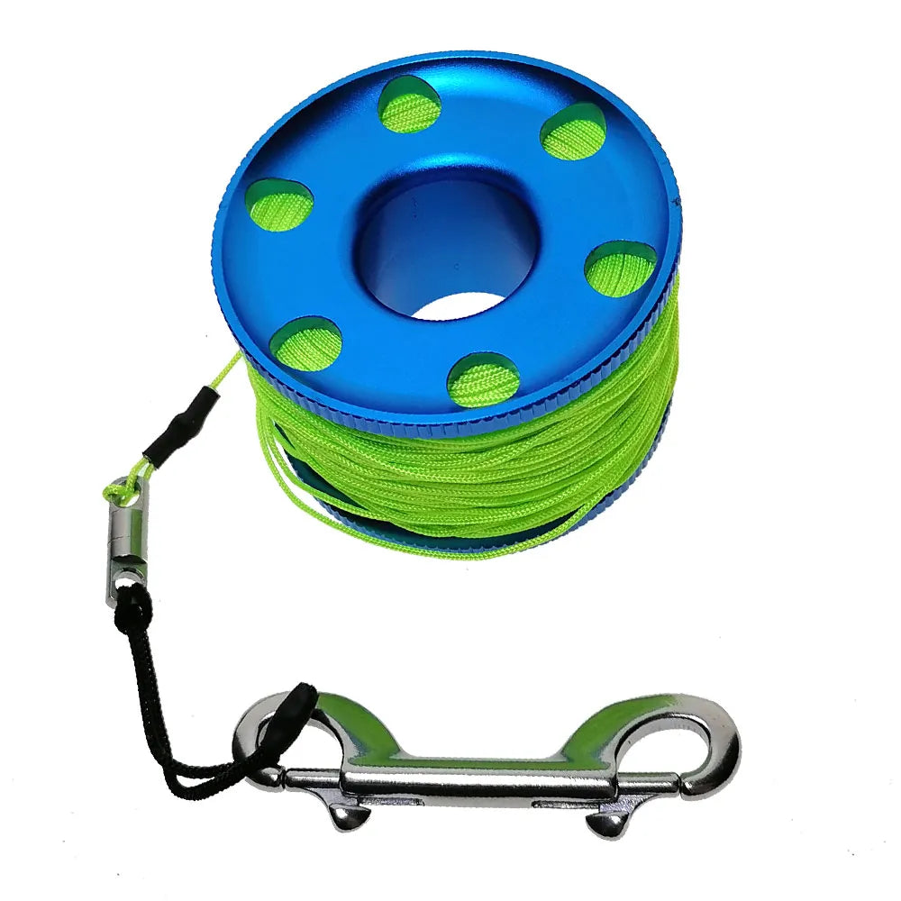 30-60 Meter Scuba Diving Spool Finger Reel Wreck Cave Anti-Missing Marker Line Diver Safety Equipment with Sinking Line