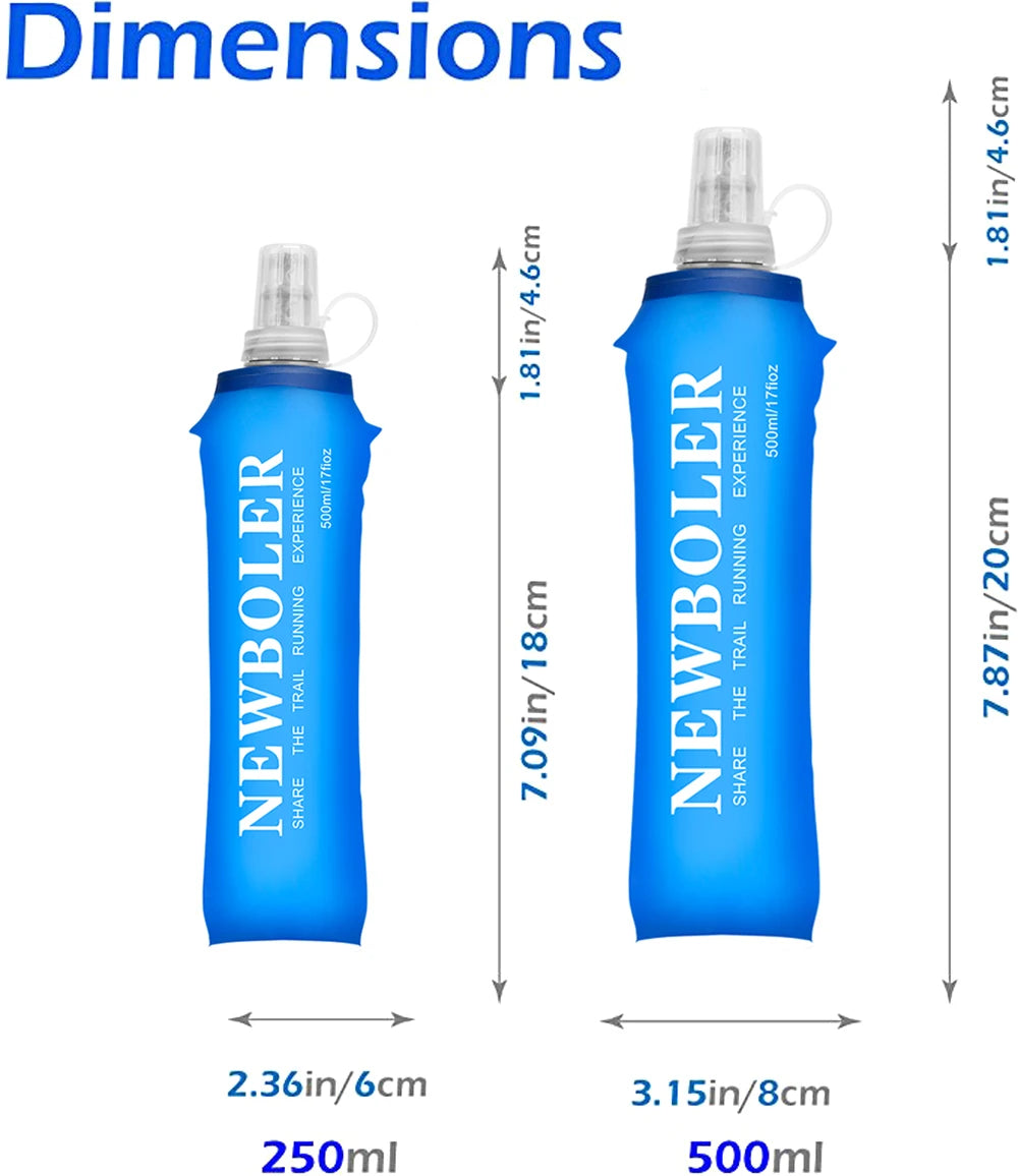 250ml 500ml TPU Refrigerante Garrafa de Água Dobrável Bolsa de Água Frasco para Esporte Acampamento ao Ar Livre Saúde Livre BPA