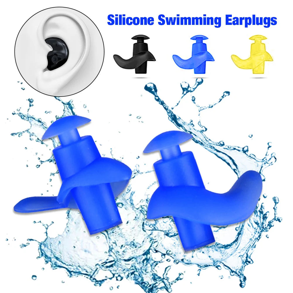Tampões de ouvido para natação, à prova d'água, reutilizáveis, de silicone, para mergulho, esportes, para água, surf, banho, acessórios