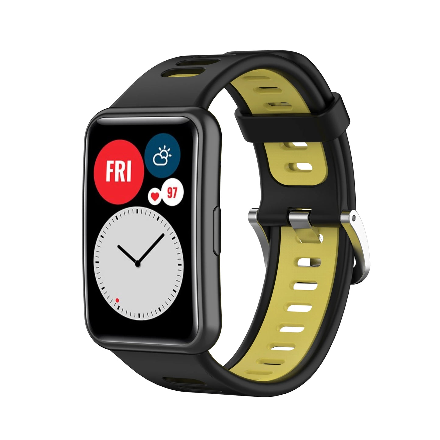 Pulseira de silicone de duas cores para huawei watch fit esporte pulseira de substituição nova