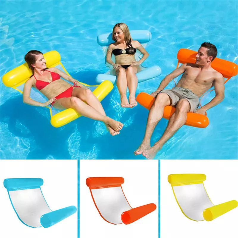 PVC Summer Inflatable Foldable Floating Row Swimming Pool Water Hammock Air Mattresses Bed Beach Water Sports Lounger Chair