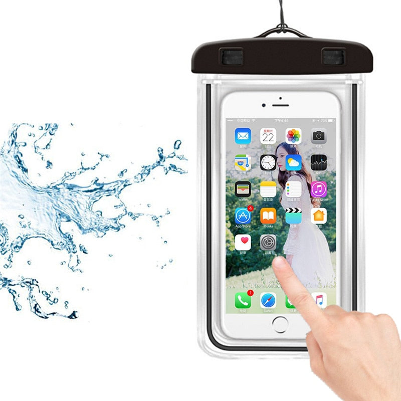 3.5-6 Polegada bolsa de telefone à prova dwaterproof água deriva mergulho saco de natação luminosa subaquática saco seco caso capa para telefone esportes aquáticos piscina