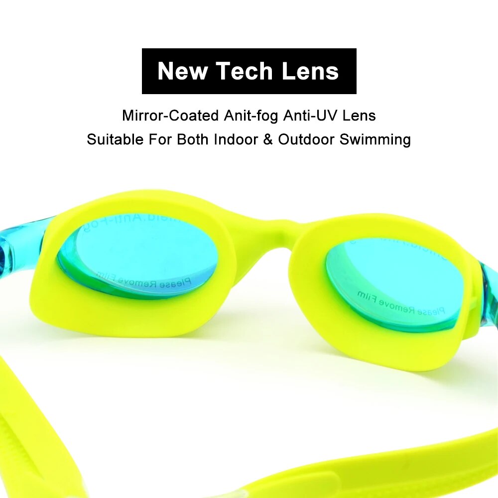 Swimming Goggles Wide Vision Anti-fog Anti-UVA/UVB Indoor Outdoor Sea Diving Pool Swim Glasses with Ear Plugs