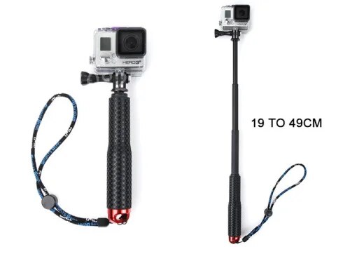 Bastão de selfie extensível para mergulho, surf, monopé, para gopro hero8 hero 7 6 hero5 4 3 + sjcam sj4000 yi 4k mijia, câmera de ação
