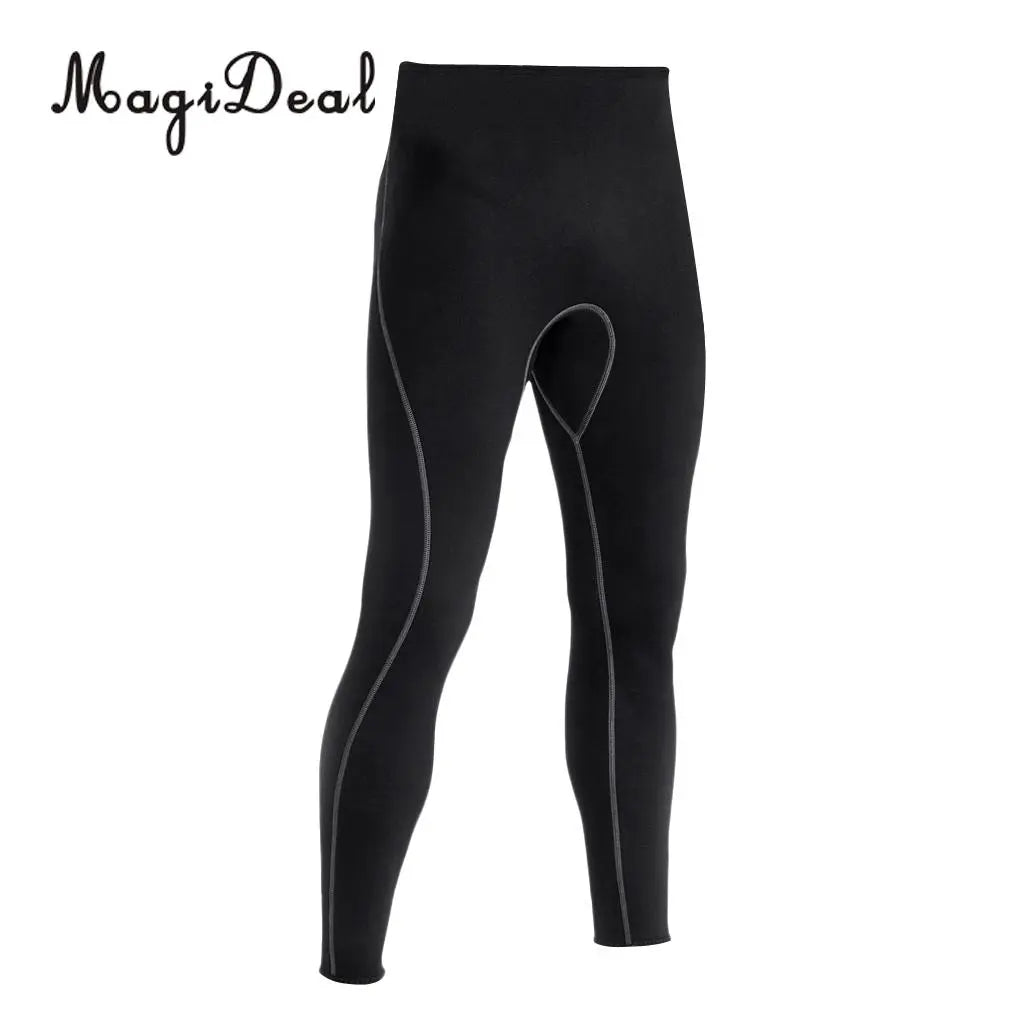 Calça de neoprene preta para homens 3mm, roupa de mergulho, mergulho, surf, natação, calças quentes, leggings, corpo inteiro, tamanho S-XL