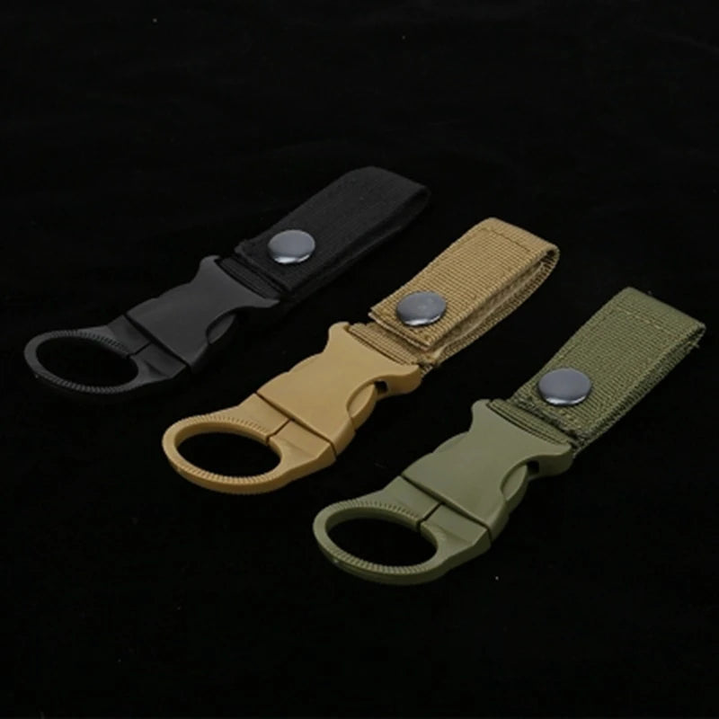 Outdoor military Nylon Webbing Buckle Hook Water Bottle Holder Clip EDC Climb Carabiner Belt Backpack Hanger Camp