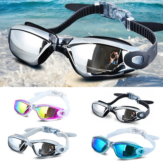 Women Men Electroplating UV Waterproof Swimming Goggles Anti fog Swimwear Eyewear Swim Diving Water Glasses Gafas Adjustable