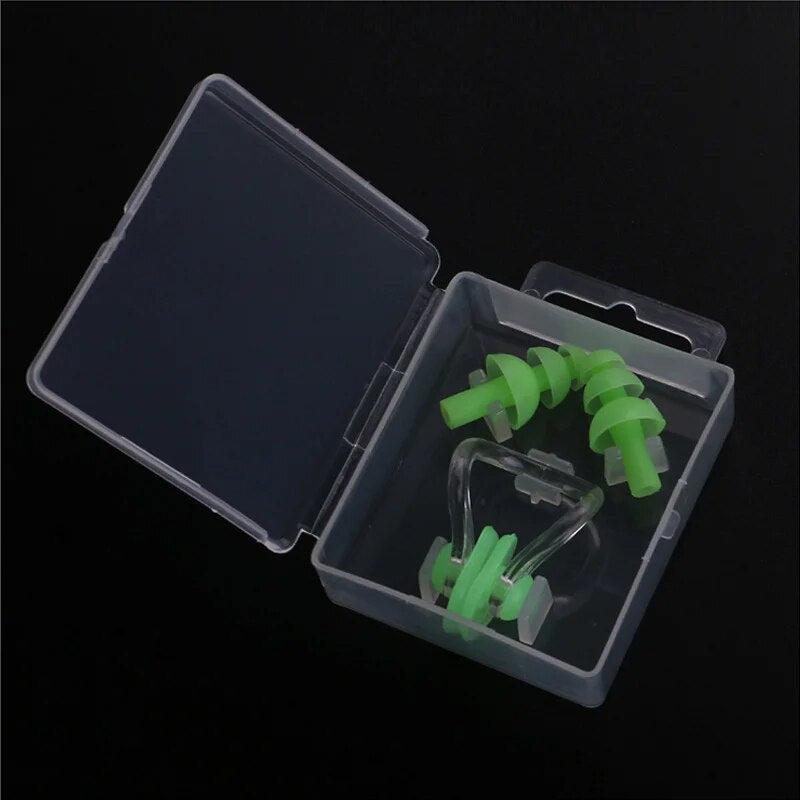 Adults Swimming Earplugs set Nose Clip For Swimming Silicone Ear Plug waterproof Protection case Diving Ear Plugs Dropshipping