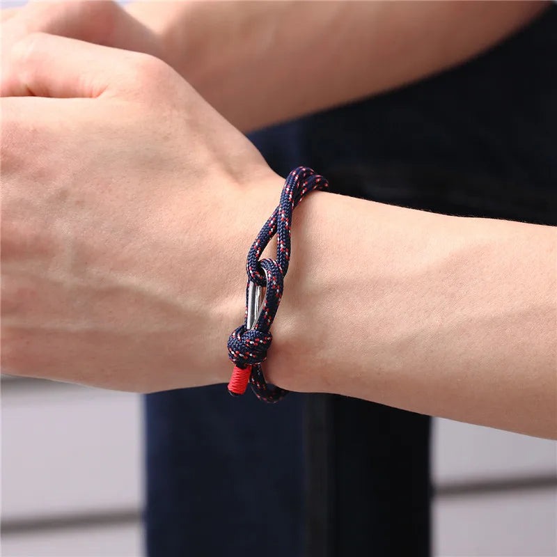 MKENDN New Arrival Sport Camping Parachute Navy Blue Paracord Men Women Nautical Survival Rope Chain Bracelet Outdoors Style