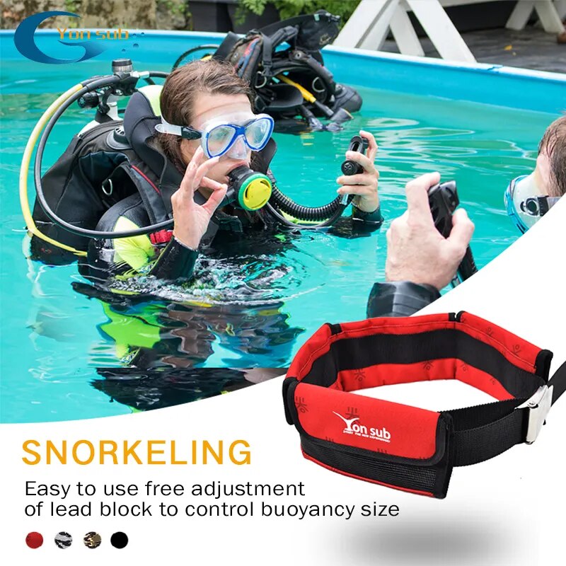 Scuba Adjustable 4/3 Pocket Diving Weight Belt With Stainless Steel Buckle Water Sport Equipment For Underwater Hunting 4 Colors