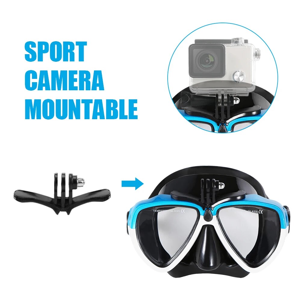 Lixada Professional Diving Mask Scuba Snorkel Swimming Goggles Dry Snorkel Tube Set Men Women Anti-fog Diving Goggles for Camera