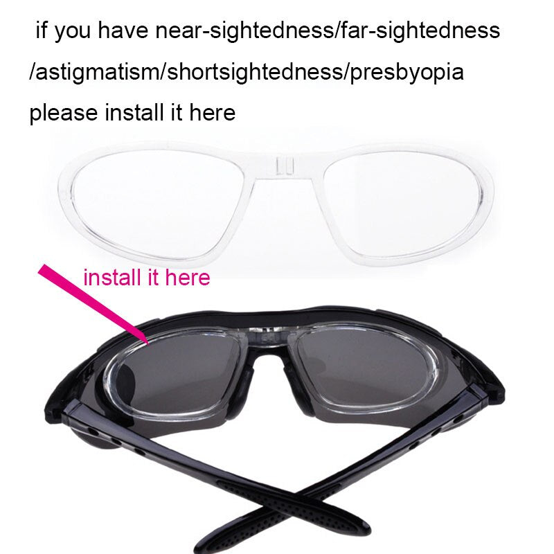 Óculos de sol óculos de sol esportes ao ar livre óculos de sol óculos 5 lente para homem quadro óptico para miopia hipermetropia