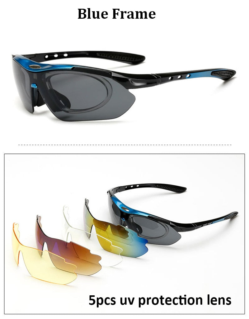 Óculos de sol óculos de sol esportes ao ar livre óculos de sol óculos 5 lente para homem quadro óptico para miopia hipermetropia