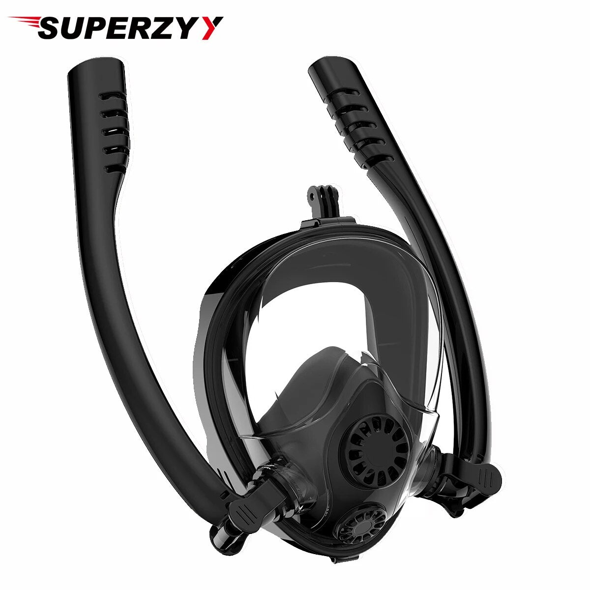 2022 New Design Double breath tube swimming mask Full Face Snorkel Mask Anti-Fog Anti-Leak for GoPro Adults kids Diving Mask