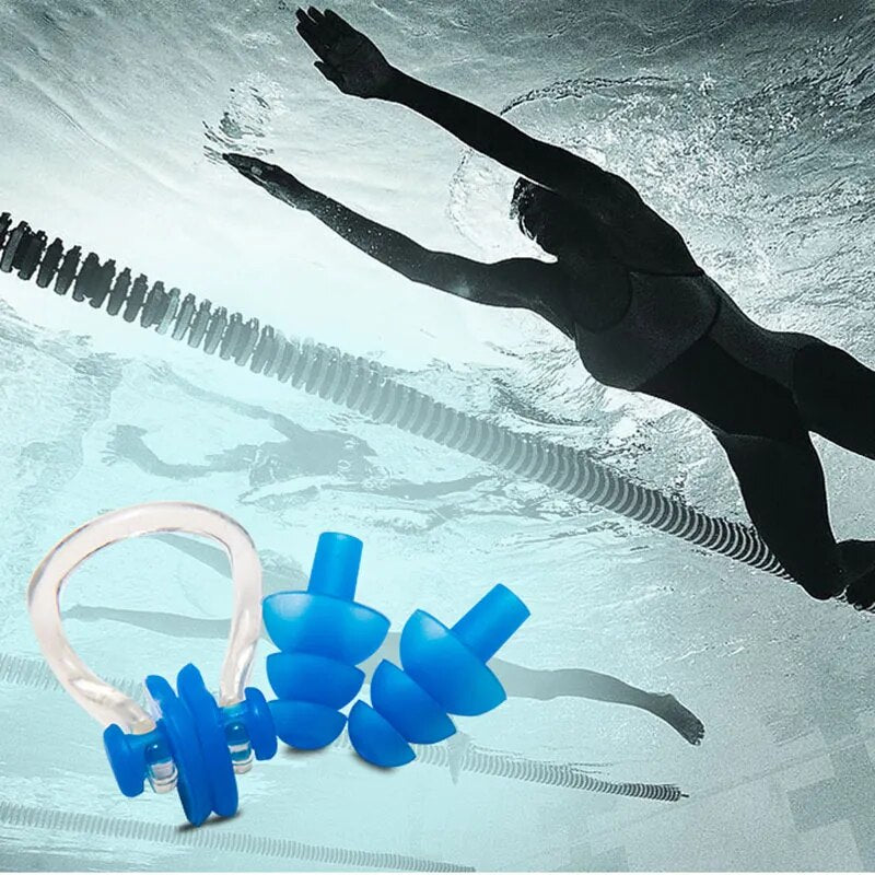 3PCS unisex Nose clip Earplugs Waterproof Swimming Nose Clip Soft Silicone Ear plugs Set Surf Diving Swimming Pool Accessories