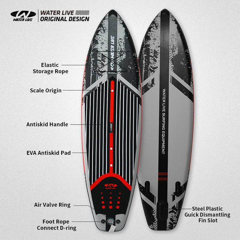 Água ao vivo rei força 10'6 "prancha de surf inflável paddle board esportes aquáticos stand up prancha de surf pesca corrida 10' 6"x32