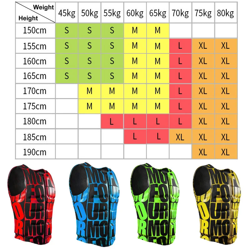 Life Vest Adults Surf Vest Motorboats Kayak Wakeboard Raft Rescue Boat Jet Ski Fishing Swimming Drifting Rescue Life Jacket