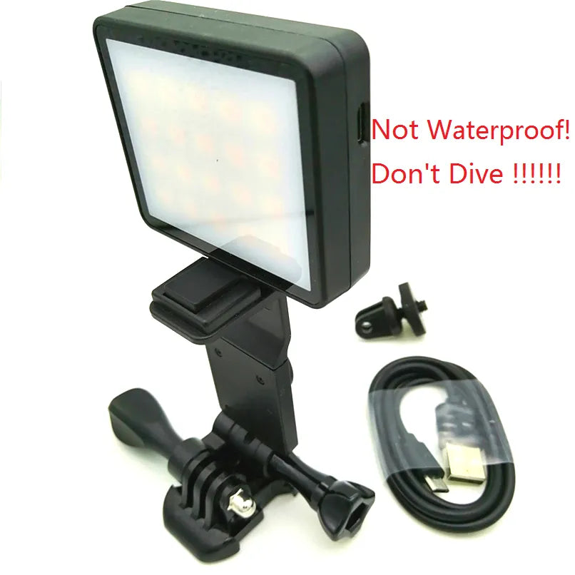 À prova dwaterproof água led luz subaquática lâmpada de mergulho + bateria para gopro hero 9 8 7 5 session4 xiaomi yi mijia 4k sjcam sj89 eken h9 potência