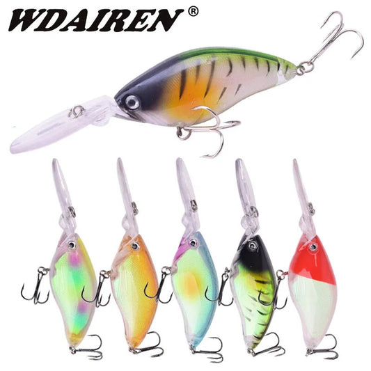 1PCS Trolling Wobblers Rattle Hard Lure 11cm 18g Fishing Artificial Bait Pike Floating Deep Diving Crankbaits  Pesca Bass Tackle
