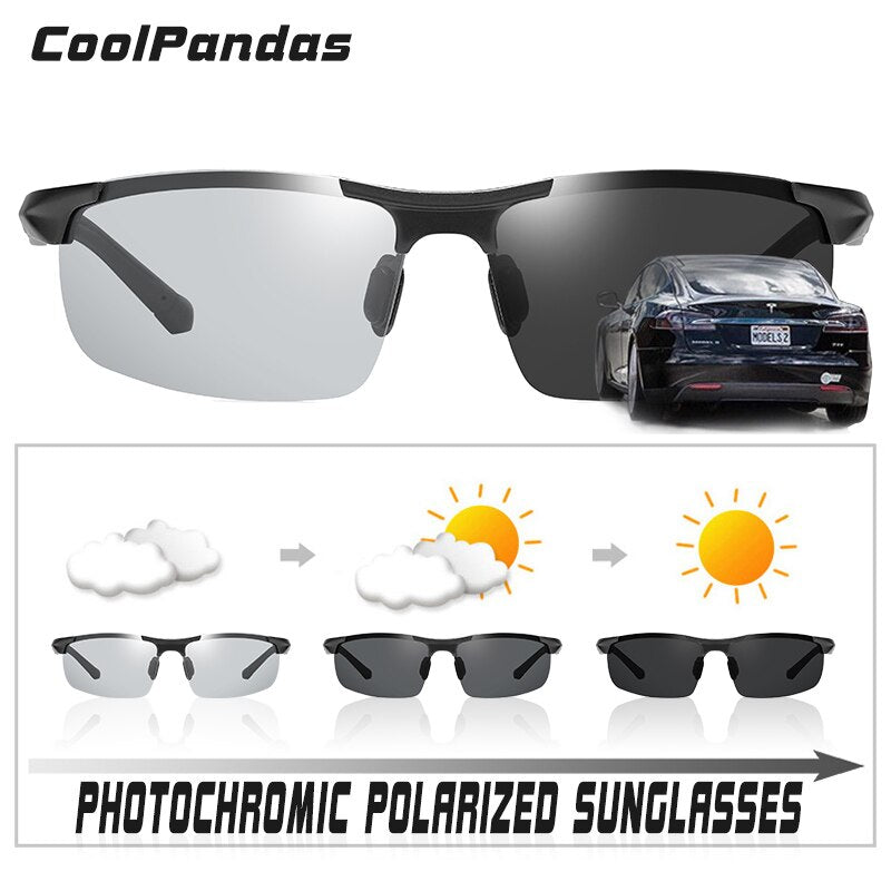 Top Aluminum Magnesium Frame Driving Photochromic Sunglasses Polarized Sun glasses Men Day Night Vision oculos de sol masculino
