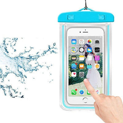 3.5-6Inch Waterproof Phone Pouch Drift Diving Swimming Bag Luminous Underwater Dry Bag Case Cover For Phone Water Sports Pool