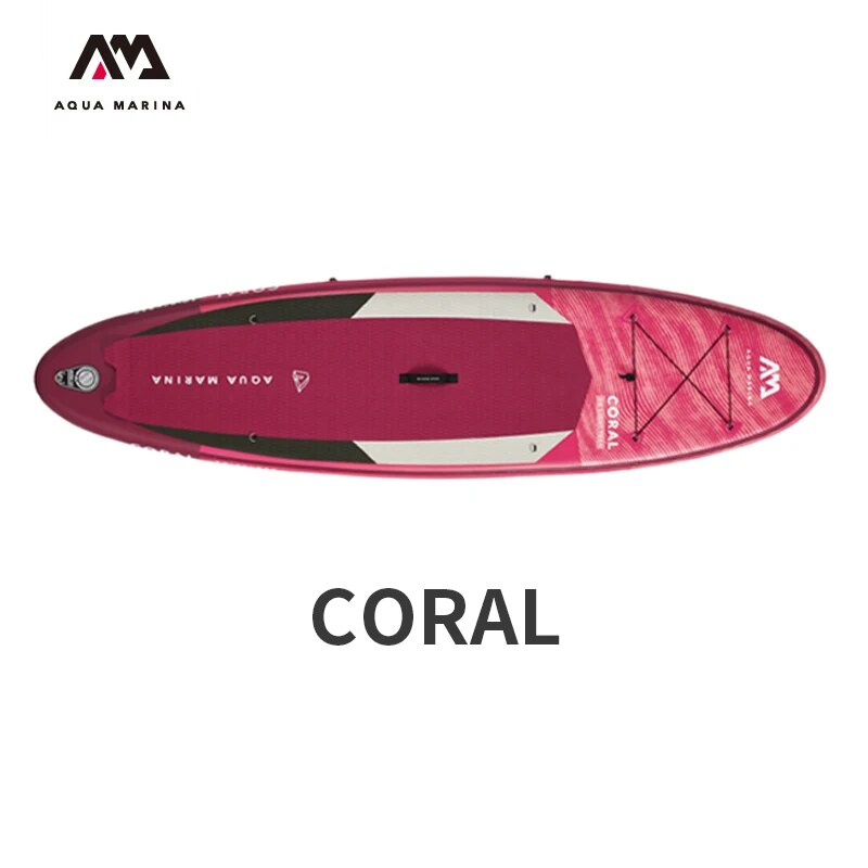 Aqua marina coral prancha de surf de nível intermediário, leve, 3.1m, prancha de remo, água, yoga, surf com corda de segurança
