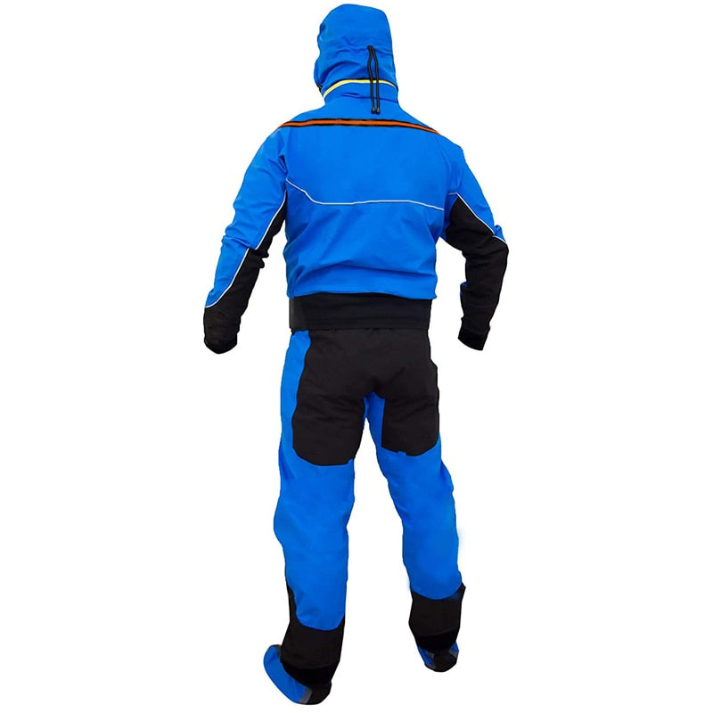 Sturdy Hooded Dry Suit Safely Drysuit Latex Men Spring for Whitewater Expanding Boating Kayaking Fishing Wetsuit Warm Waterproof