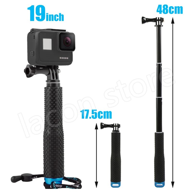 43in Aluminum diving Monopod for GoPro Hero 6 5 7 8 9 10 Black Tripod Session Sjcam Sj7 Action Camera Selfie Stick for Go Pro