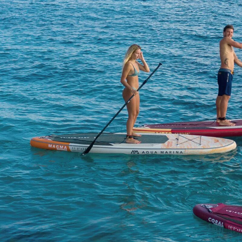 Aqua marina inflável prancha de surf modelo surf stand up paddle board pedal controle sup saco trela paddle bote canoa magma