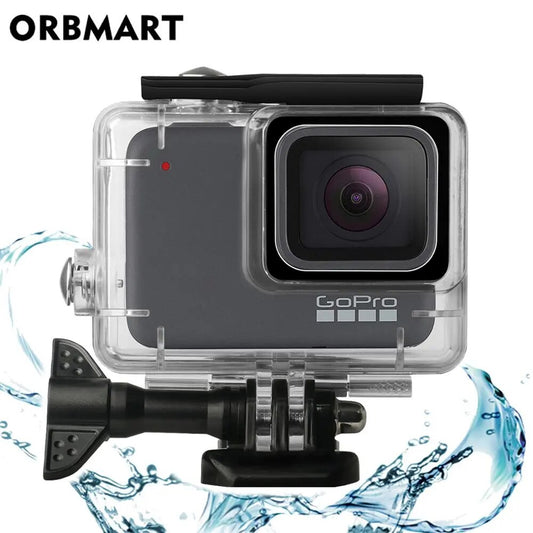 45m caso habitação à prova dwaterproof água para gopro hero 7 prata branco mergulho subaquático saco capa para go pro hero7 filtro acessórios