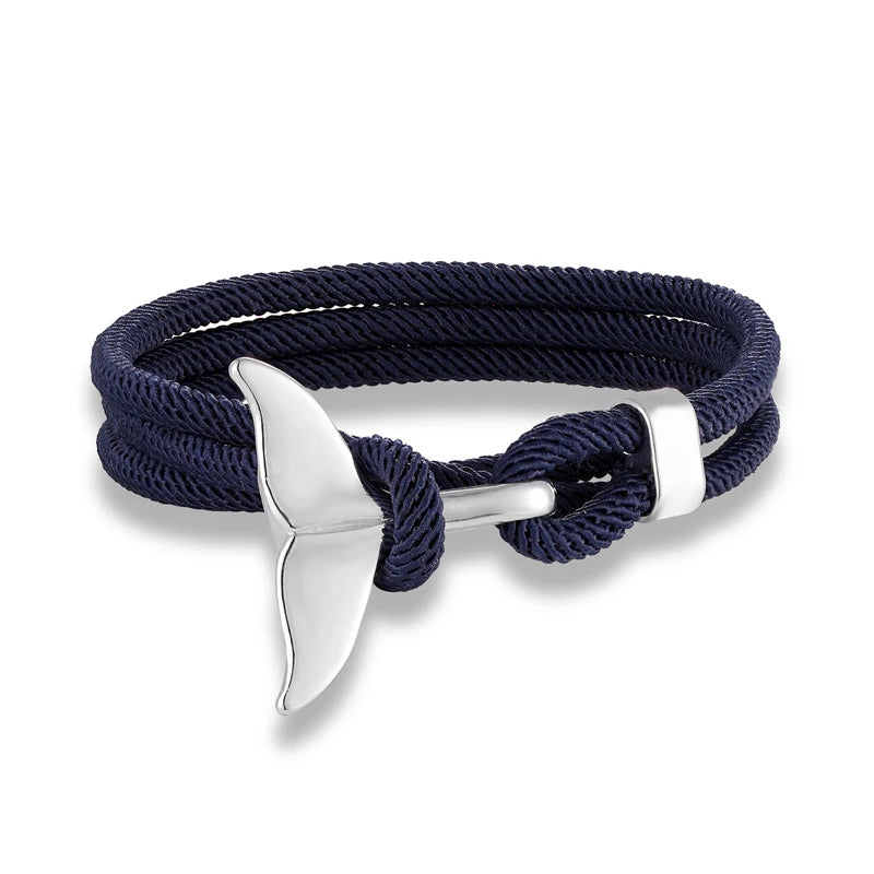 Charm Whale tail Anchor Bracelet Men Women Colorful Survival Rope Couple Bracelets homme femme lucky Lover Jewelry water sports