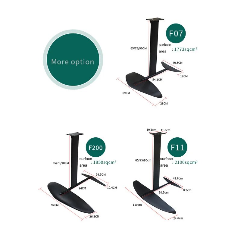 Placa de hidrofólio de fibra de carbono Wingsurf Board Acessórios de prancha de surf sem alimentação Wingsurf Board