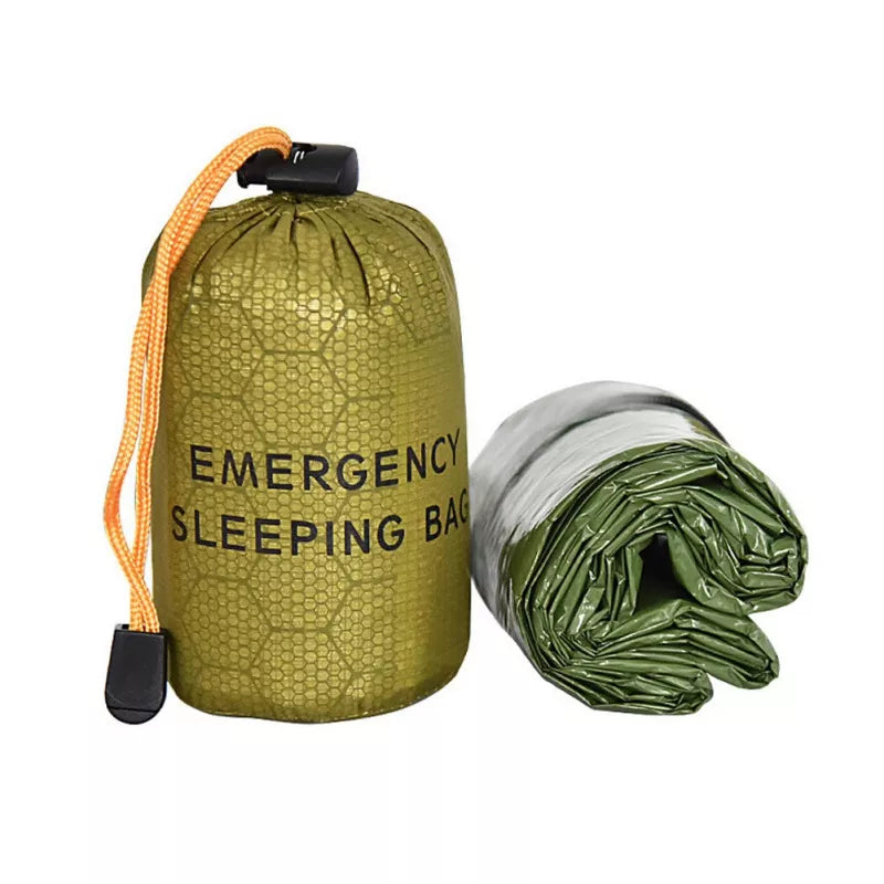 Kit de sobrevivência cobertor térmico reutilizável portátil saco de dormir de emergência cobertor acampamento à prova d' água suprimentos ao ar livre