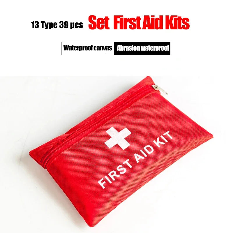39pcs Emergency Bag Complete First Aid Kit Car Survival Kit Home Medical Supplies Storage Bag Camping Travel Medical Organizer