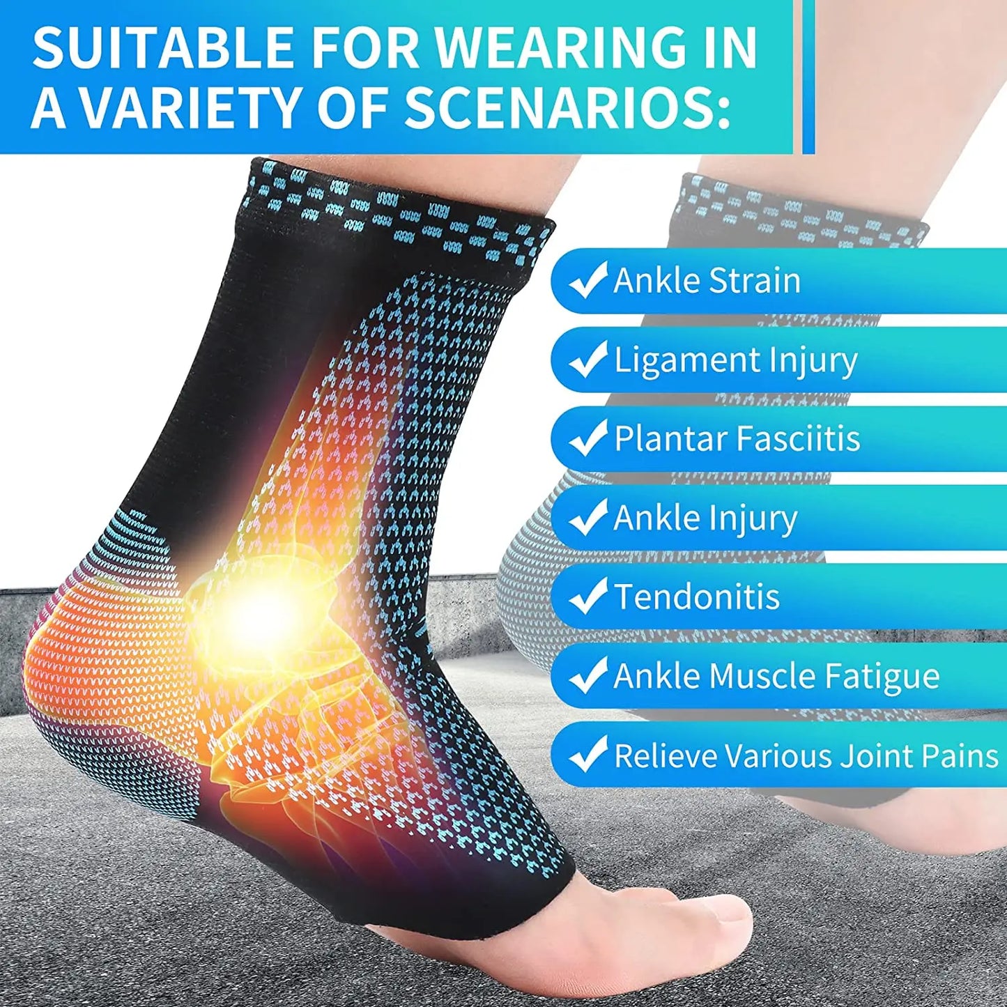1 pc esportes tornozelo cinta de compressão mangas suporte 3d tecer bandagem elástica pé engrenagem protetora ginásio fitness