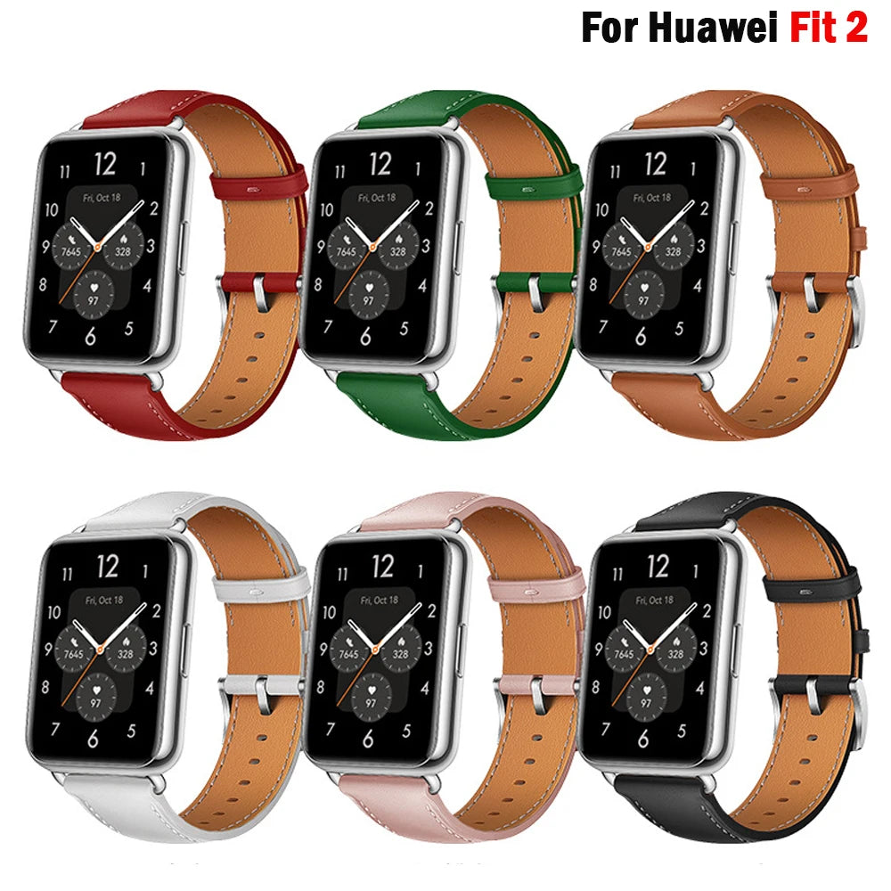 Pulseira de couro para huawei relógio ajuste 2 cinta smartwatch substituição esporte pulseira correa huawei relógio ajuste 2 acessórios