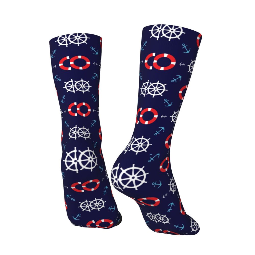 Cool Work Like A Captain Party Like A Pirate Socks Men Women Warm 3D Printed Nautical Skull Sailor Sports Basketball Socks