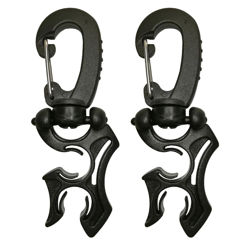 Regulator Double BCD Hose Holder with Clip Buckle Hook for Scuba Diving Snorkeling