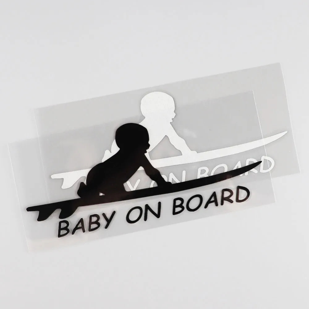 YJZT Baby On Board Surf Surfing Surfboard Car Truck Window Funny Vinyl Decal Stickers C1-4012